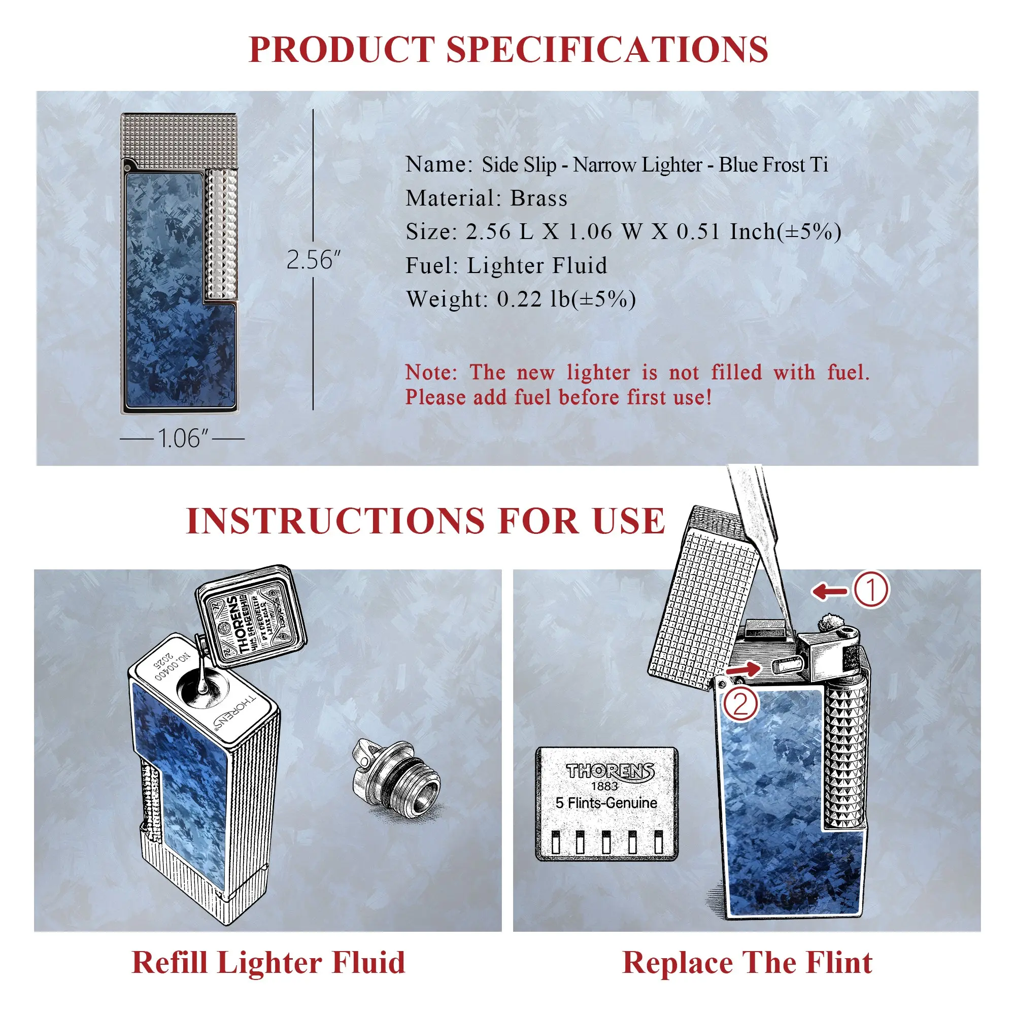 Narrow Lighter - Blue Frost Ti - Image 4