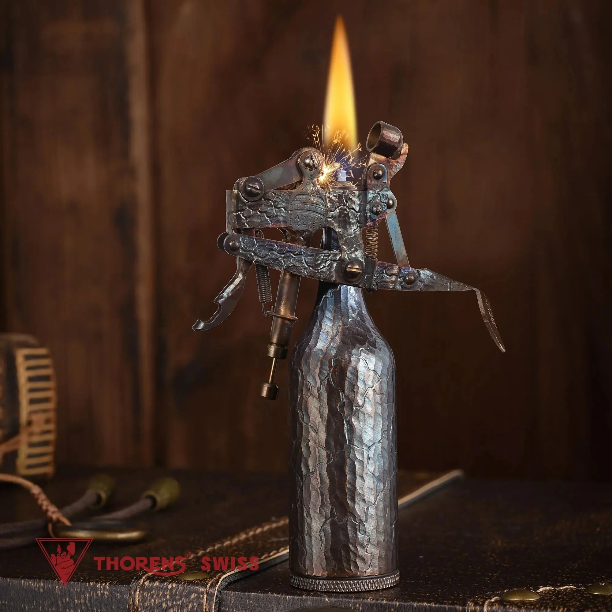 Table Lighter - Capitol - Hand Carved Cracks - Image 3