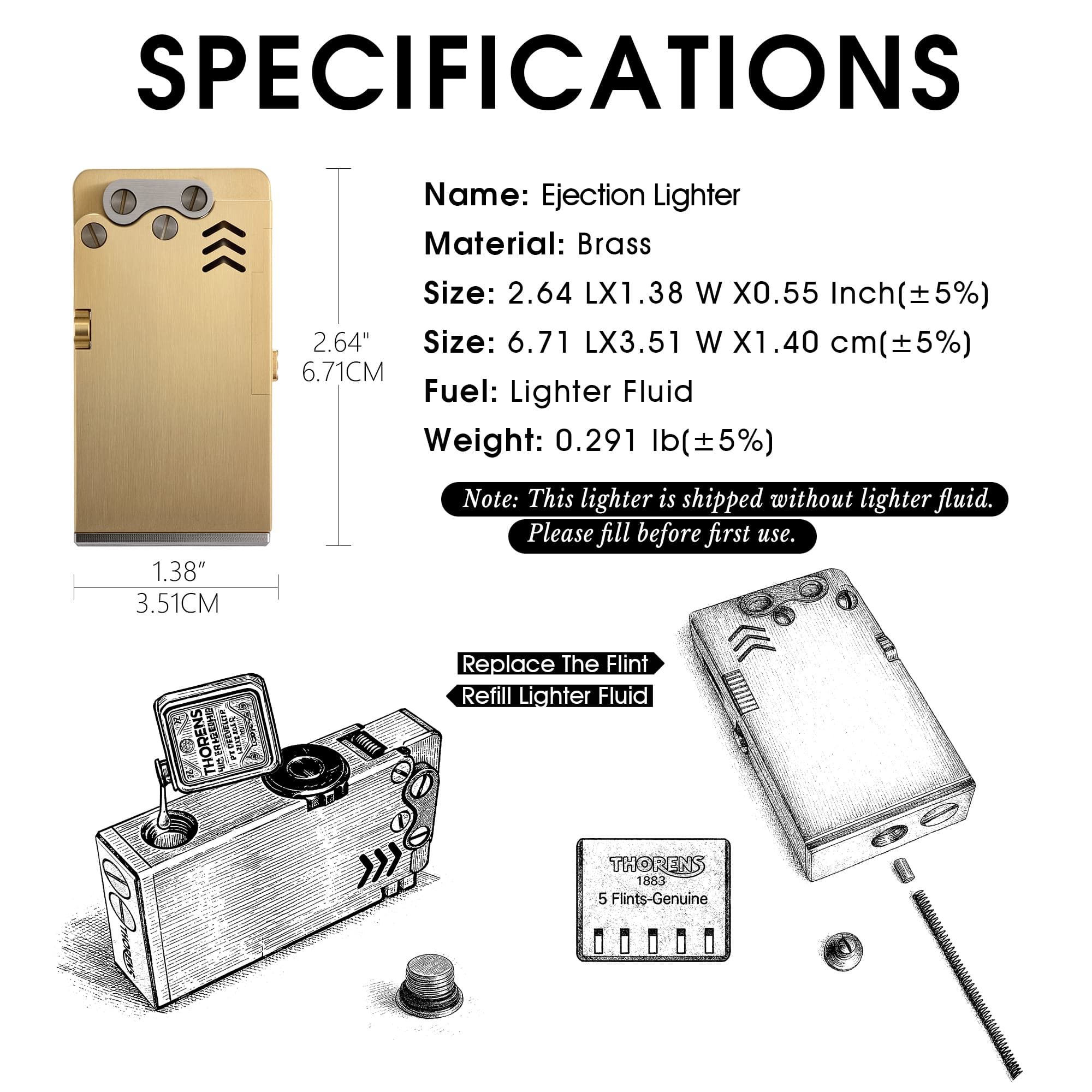 Ejection Lighter - Brass Finish - Image 4