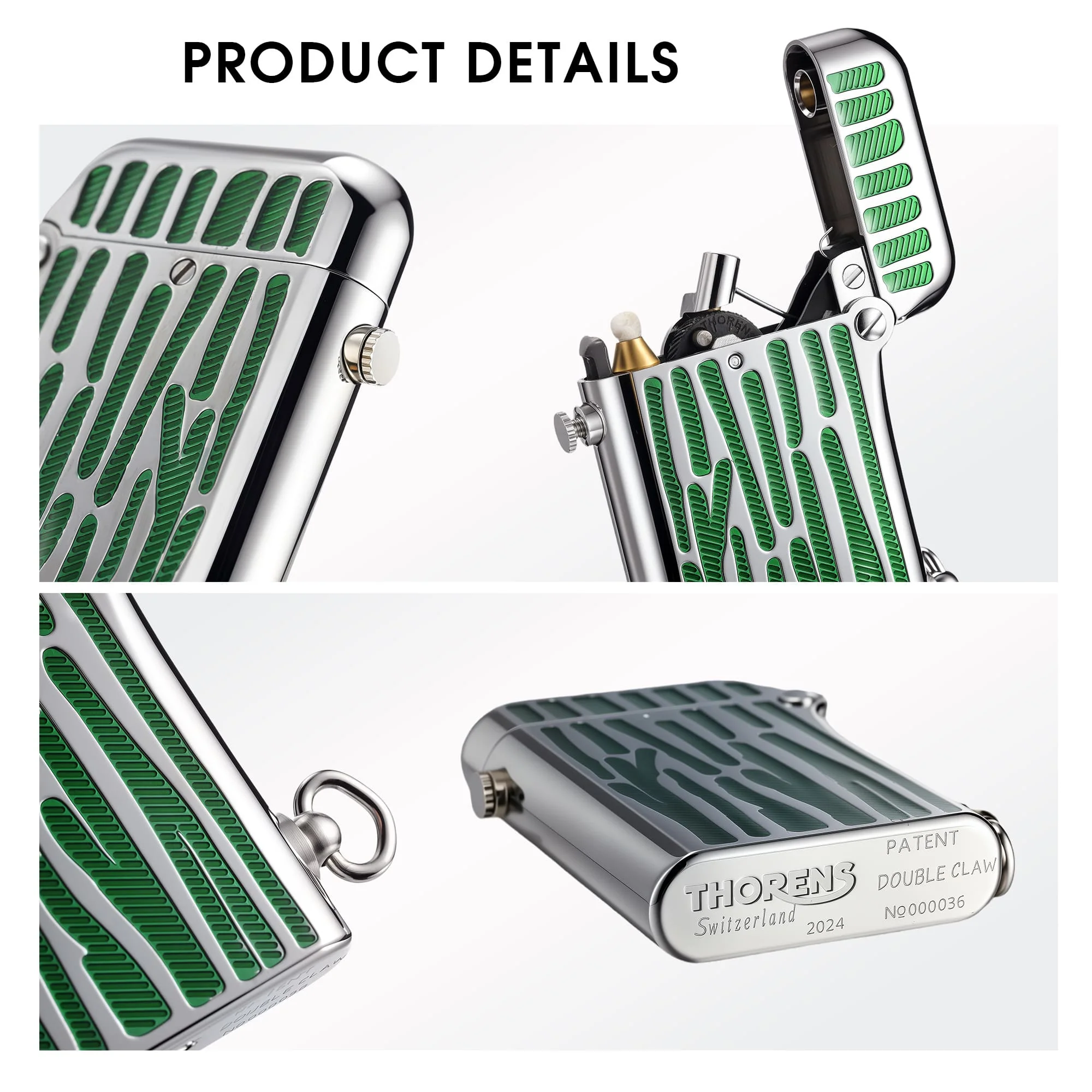 Gen 2 - Double Claw - Green Stripes - Silver - Image 6