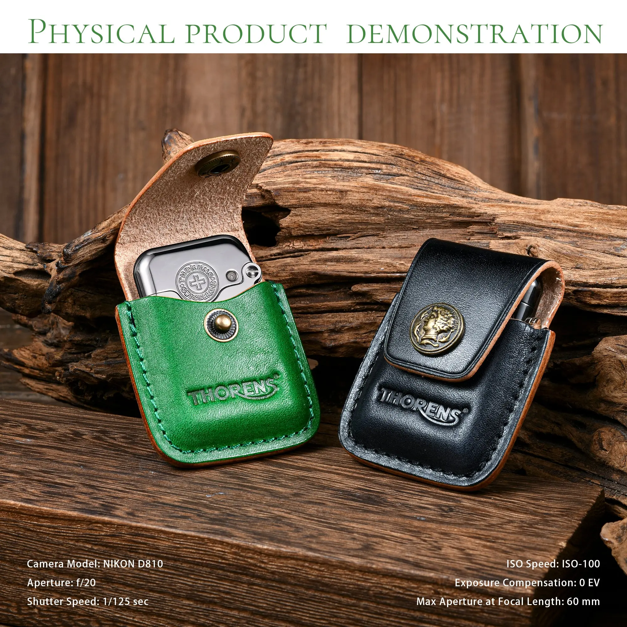 Handcrafted Leather Lighter Case - Black - Image 7