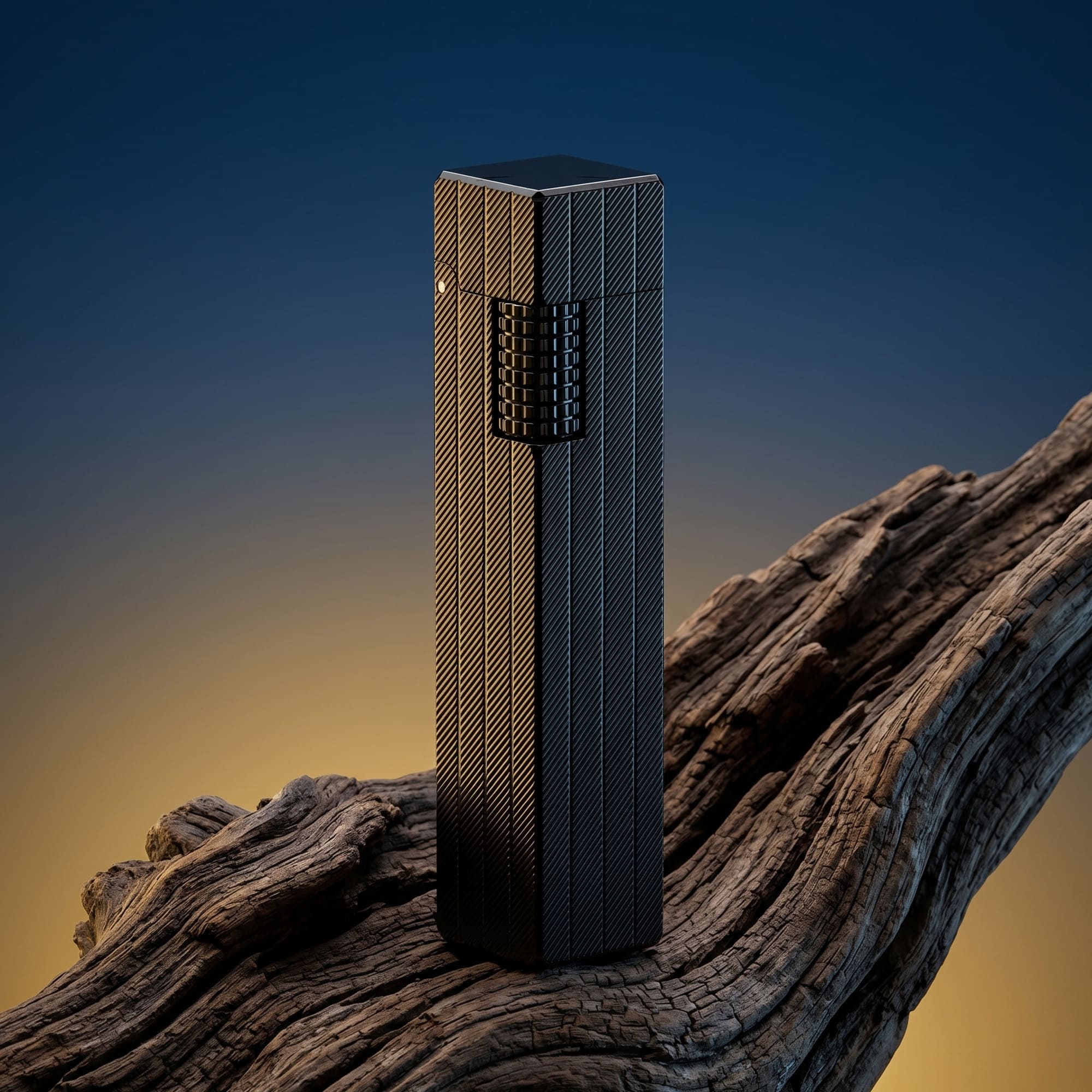 Rectangular Lighter - Diagonal Pattern - Black - Image 7