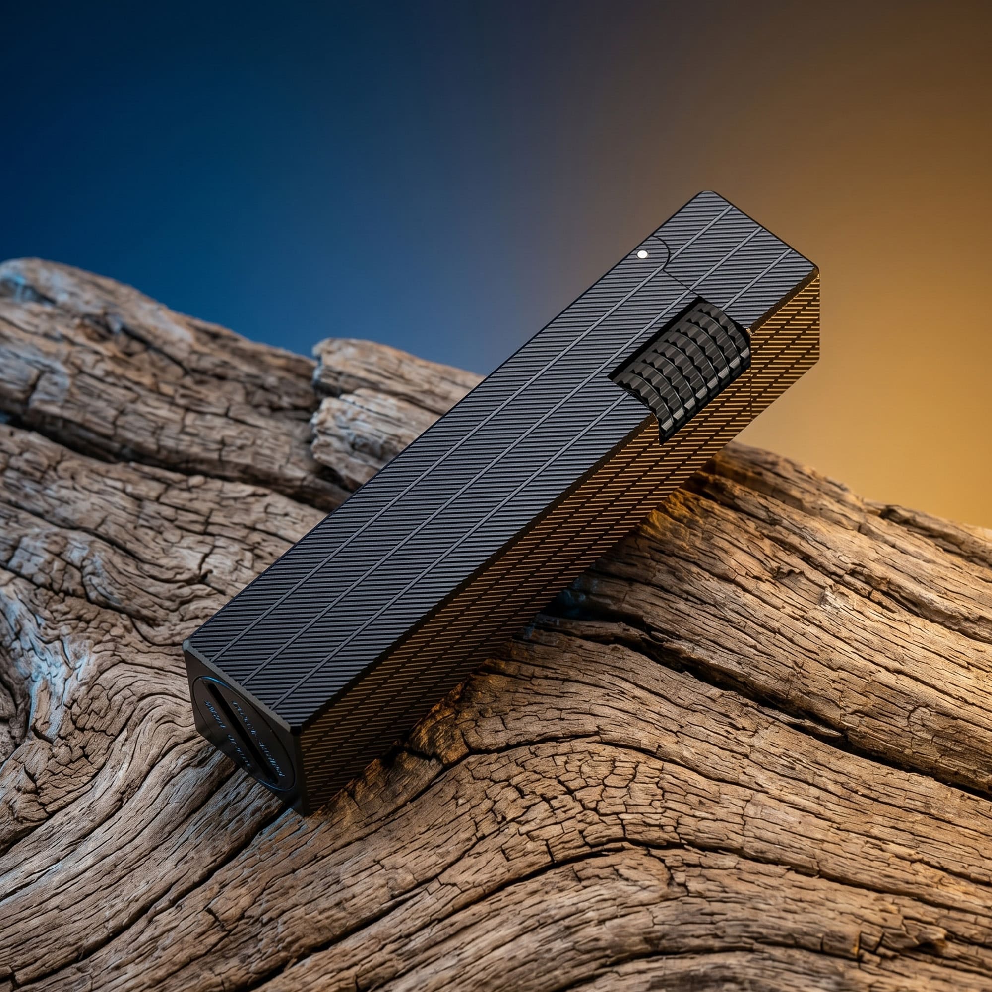 Rectangular Lighter - Diagonal Pattern - Black - Image 9