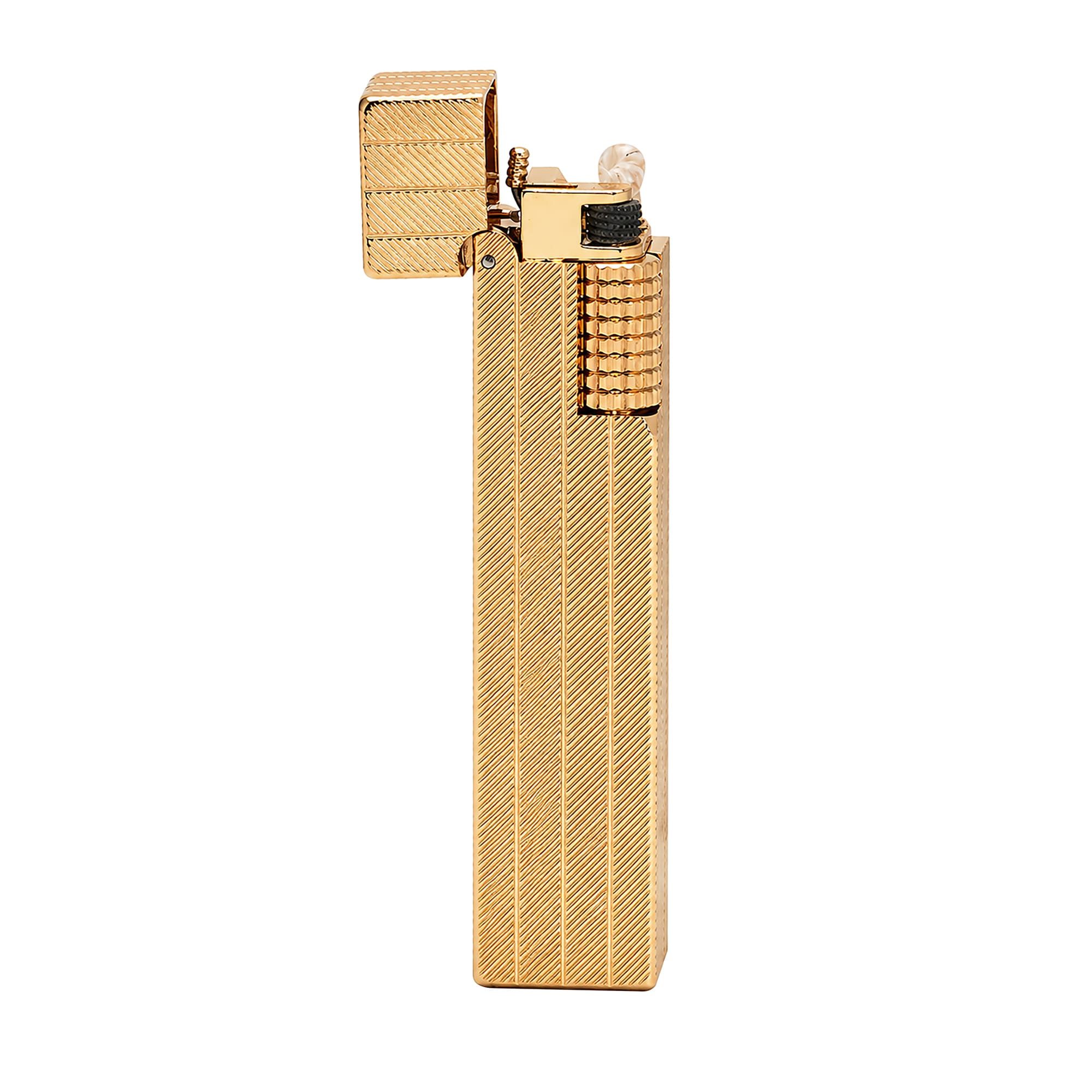 Rectangular Lighter - Diagonal Pattern - Gold - Image 2