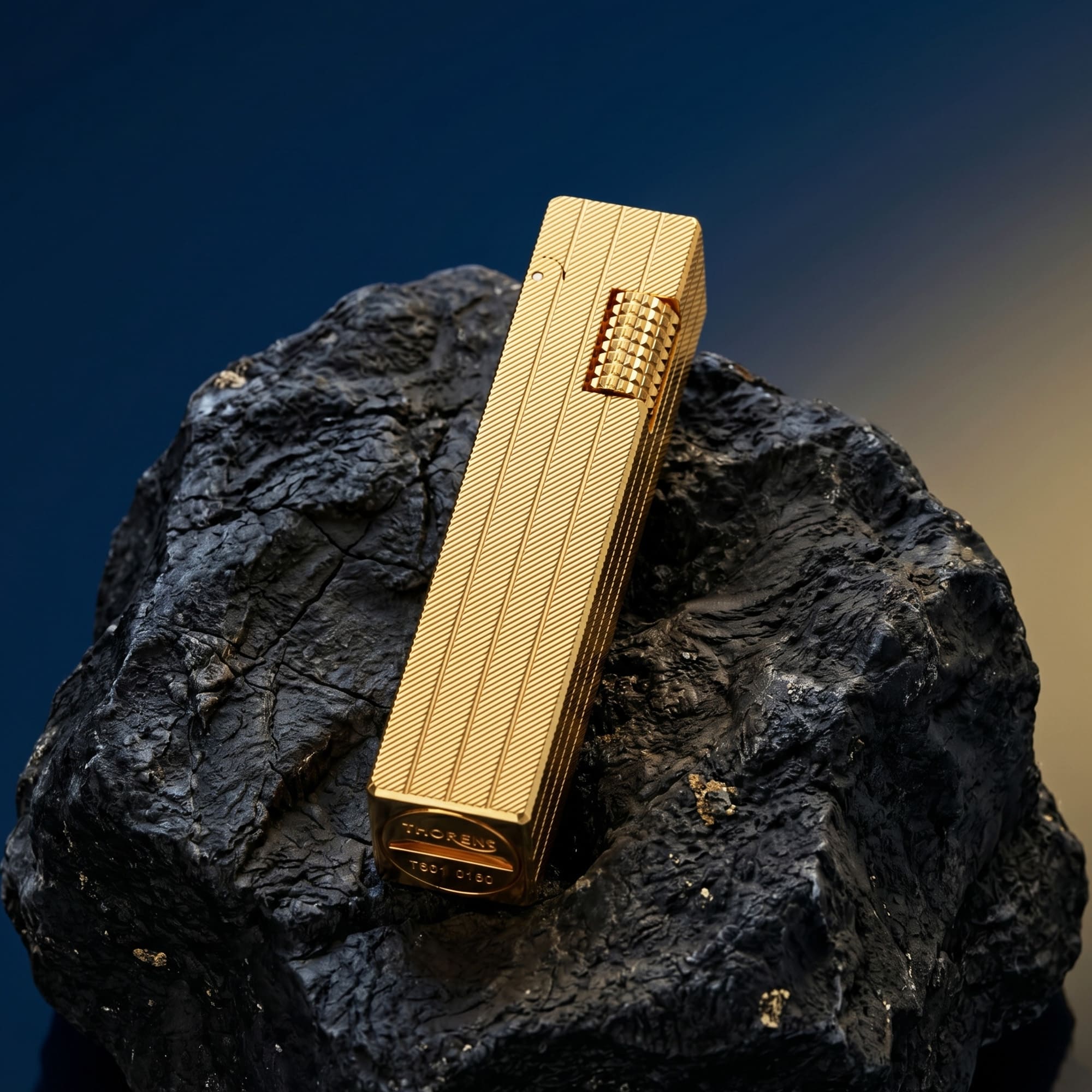 Rectangular Lighter - Diagonal Pattern - Gold - Image 9