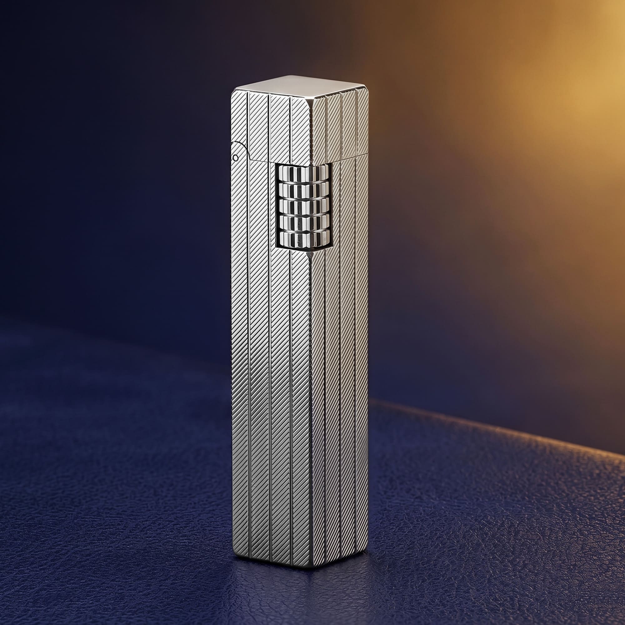 Rectangular Lighter - Diagonal Pattern - Silver - Image 7