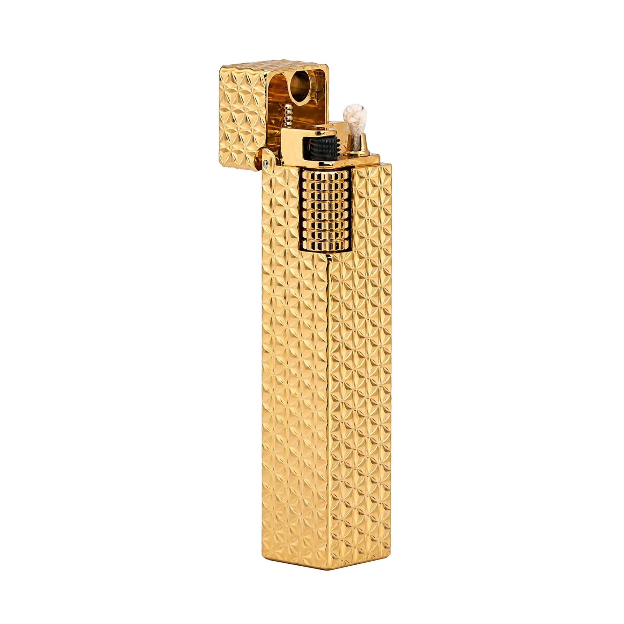 Rectangular Lighter - Starburst Pattern - Gold - Image 2
