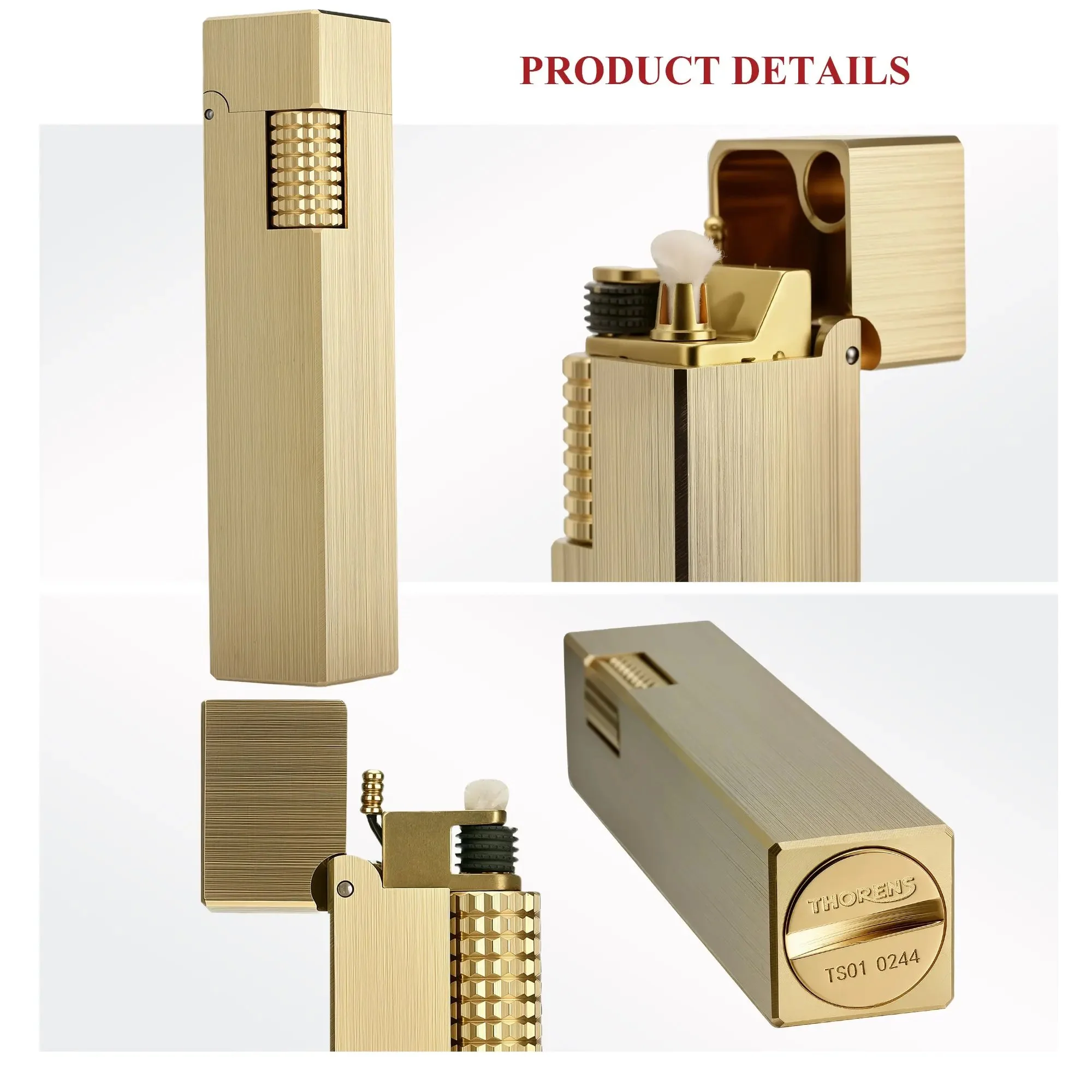 Rectangular Lighter - Glossy - Brass Finish - Image 6