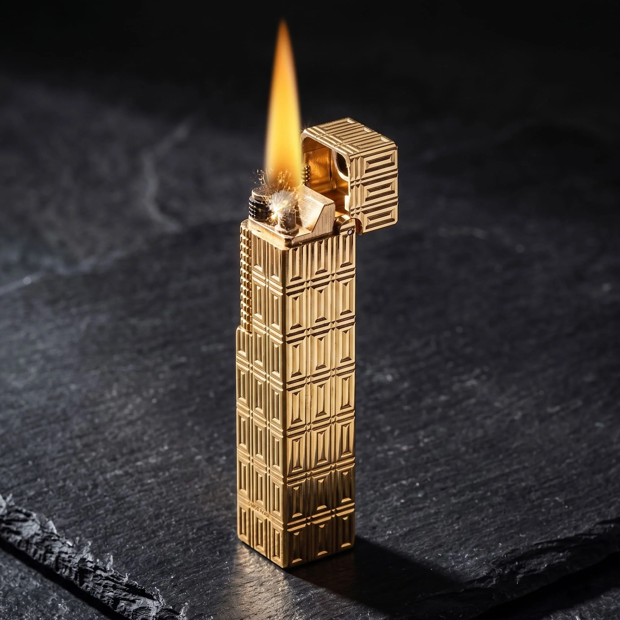 Rectangular Lighter - Geometric Block Pattern - Extended Roller - Image 10