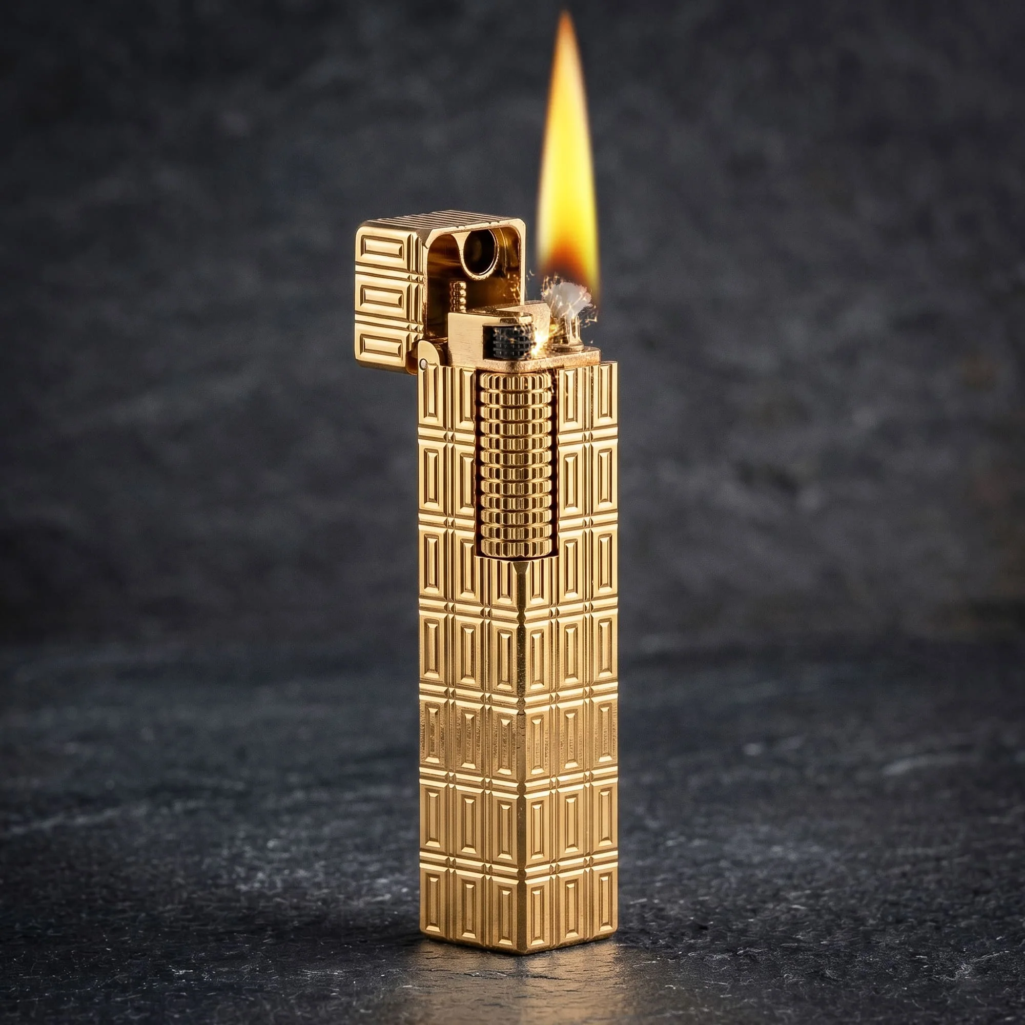Rectangular Lighter - Geometric Block Pattern - Extended Roller - Image 3