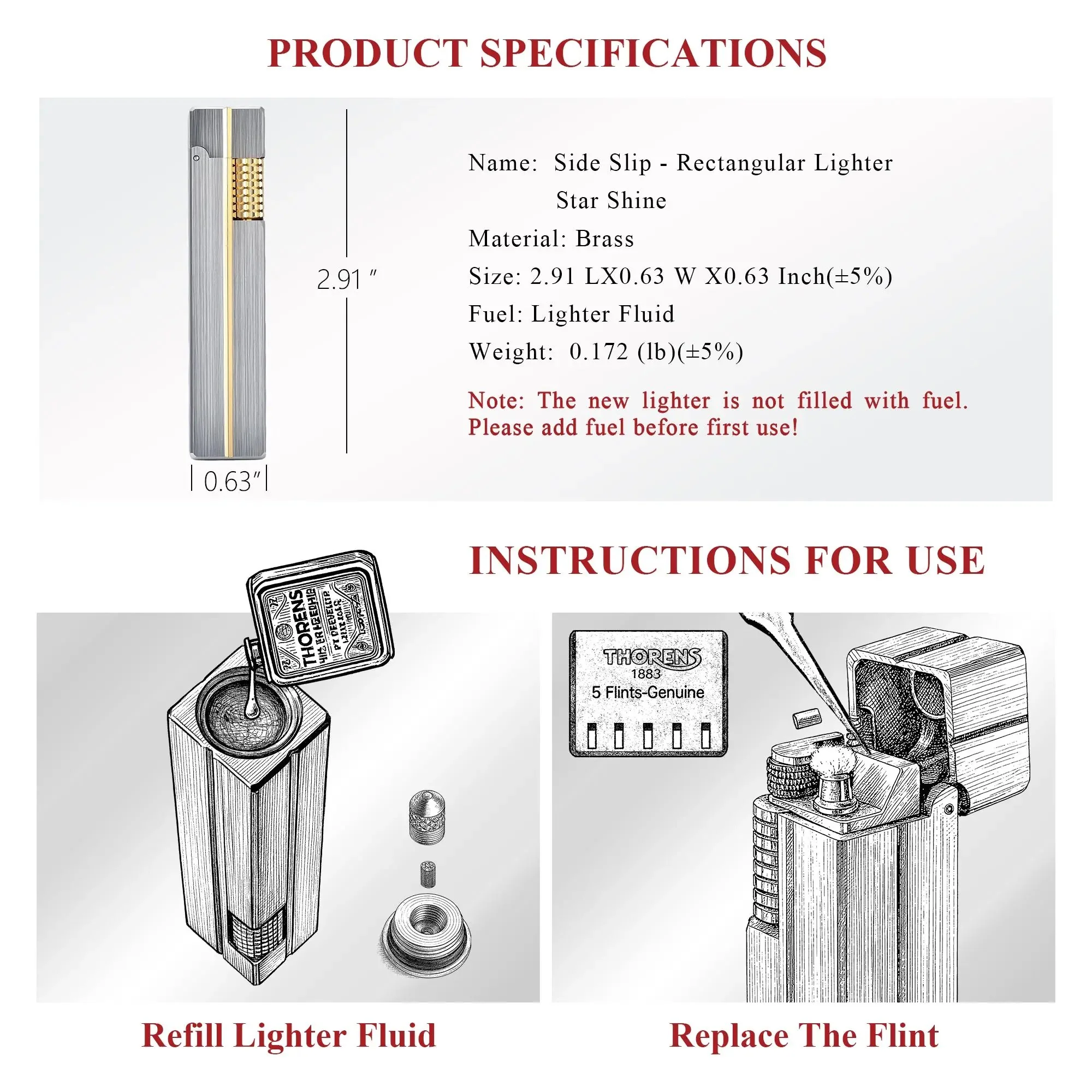 Rectangular Lighter – Star Shine - Image 4